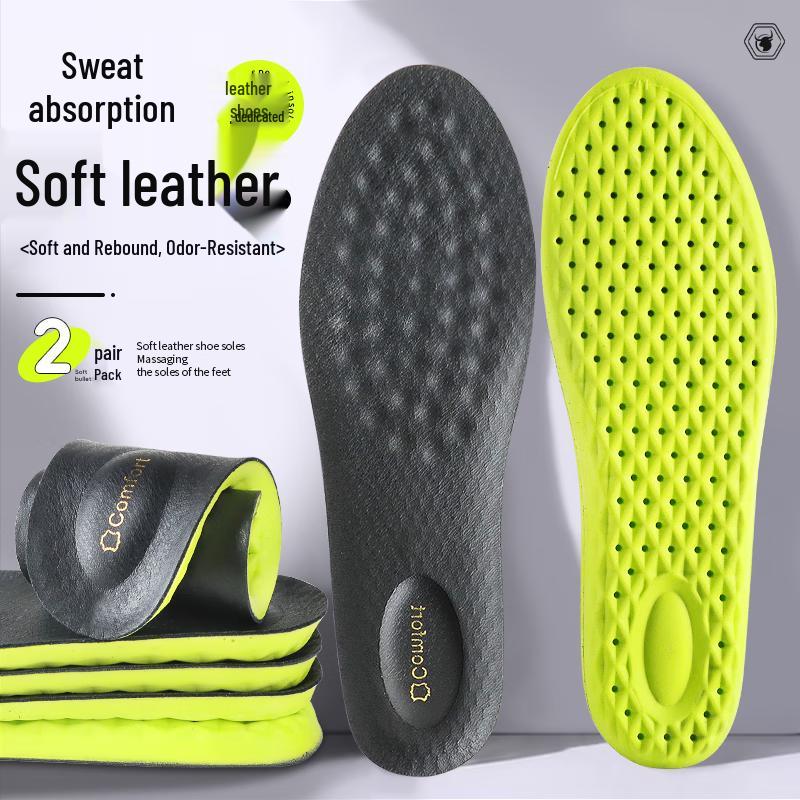 Buyun Super Soft Shock-Absorbing Insoles 2 Pairs, EU 45-46 (Trimmable)