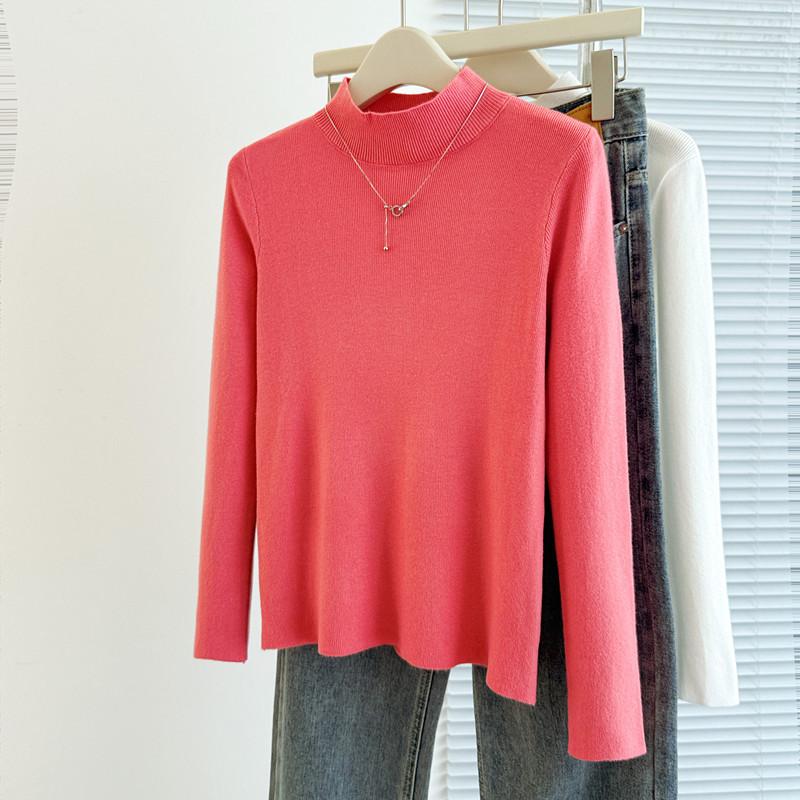 

Базовая водолазка на осень и зиму, теплый свитер, новый женский вязаный свитер с длинным рукавом, облегающий топ для женщин average size