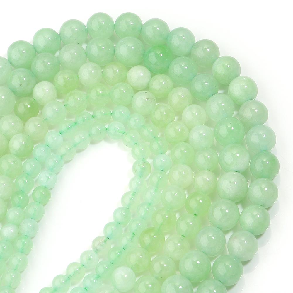 1 Strand 6 8 10mm Natural Stone Beads Green Jade Round Loose Gemstone Beads For Jewelry Making DIY Bracelet Necklace Accessories