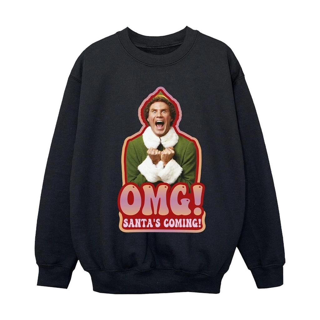 Elf Girls Santa Is Coming Sweatshirt
