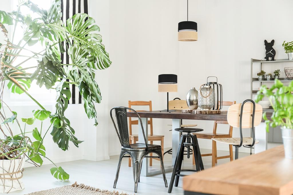 TABLE LAMP JUTE LAMPSHADE 20 CM BLACK