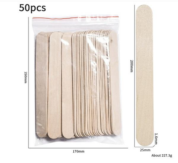100 Wooden Waxing Spatulas for Hair Removal - Multiple Sizes