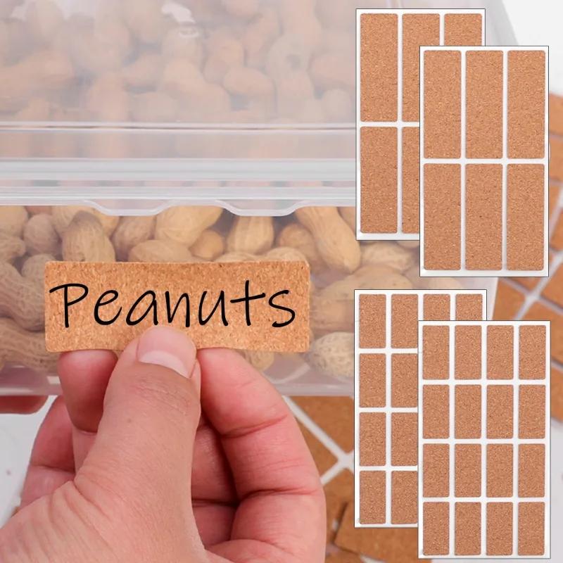 Waterproof Cork Sticker Classification Label for Jars Self Adhesive Biscuit Bag Seal Sticker Round Packaging Sticker Stationery