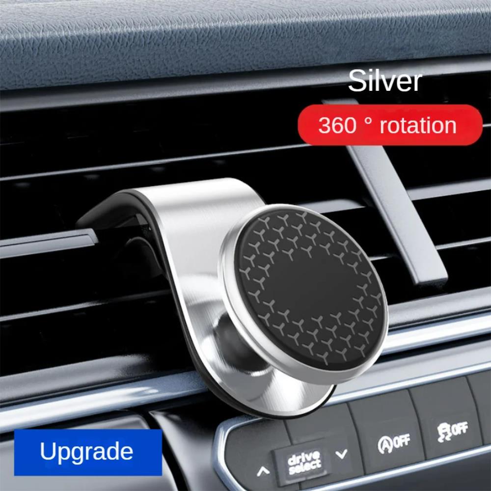 696 New Mini 360° Rotation Magnetic Car Phone Holder Mobile Support For The Car Cell Phone Upgraded Car Air Vent Magnet Moun серебряный