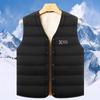 Winter Men Fleece Warm Vest Jacket Letter Print Windproof Wool Liner Warm V-neck Casual Coats Padded Thicken Outdoor Waistcoats