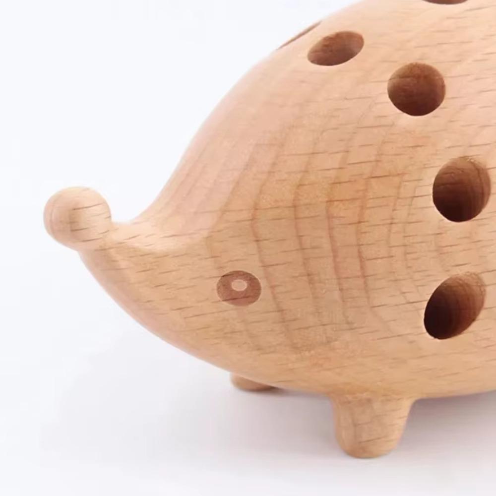 Wooden Art Hedgehog Pen Holder Creative Pen Container Pencil Stand Set  Art and Craft