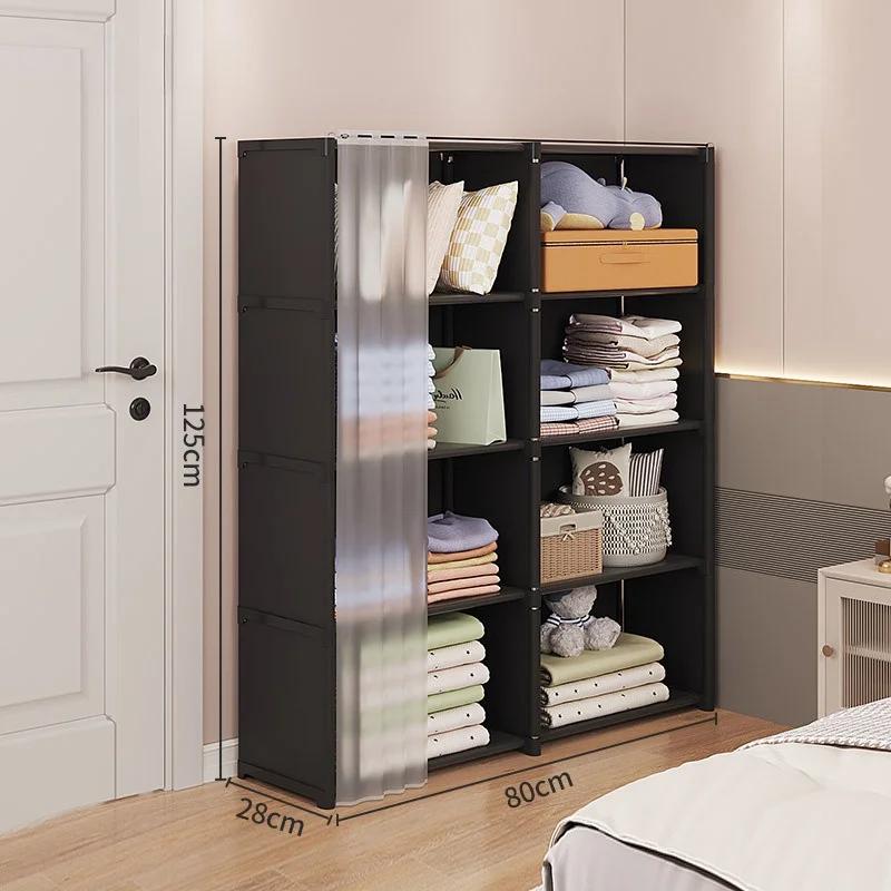 Multi-layer Wardrobe Storage Rack Dustproof Wardrobe Household Bedroom Simple Assembly Storage Cabinet Sundries Organizing Shelf