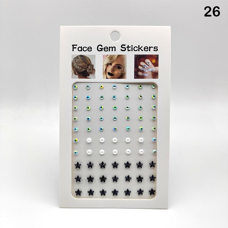 Gesichtsstein-Aufkleber 5D Bunter Strass-Tattoo-Lidschatten-Aufkleber für Festival Nägel Körper Make-up Bling Schmuck DIY Dekor
