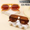Luxury Cyberpunk Sunglasses Large Frame Pilot Ultraviolet-proof Advanced Walk The Show Stage Performances Decorative Glasses