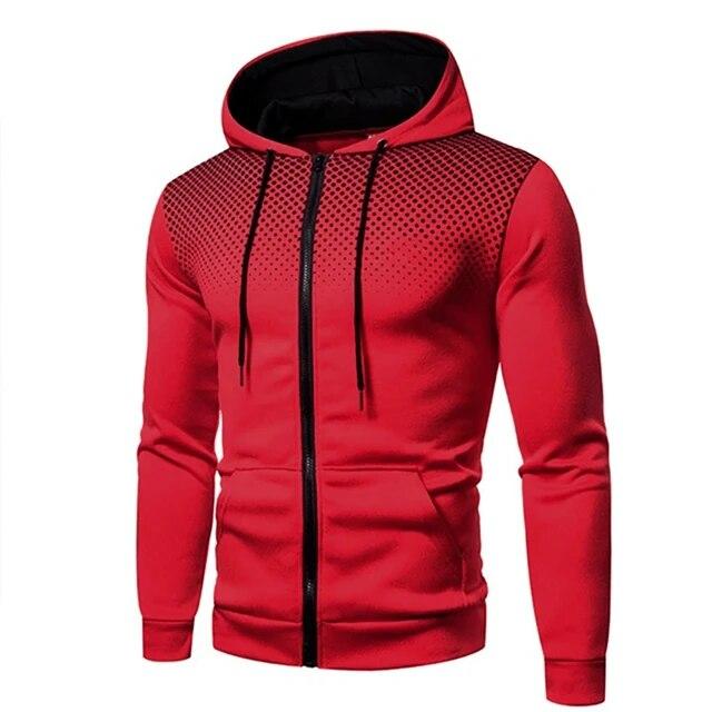 Herren Herbst Kapuzenjacke Langarm Pullover Hoodie Zip Up Cardigan Baumwolle Kapuzenpullover Mantel