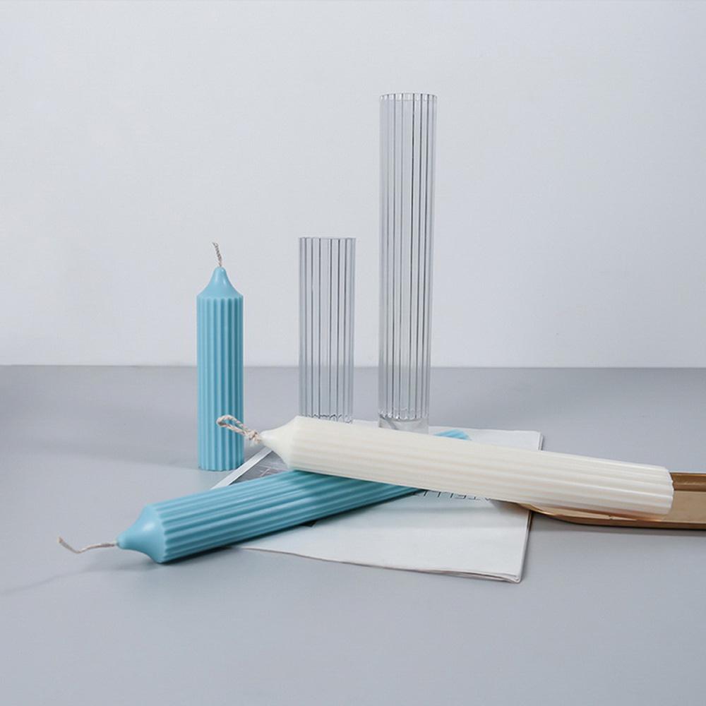 Stripe DIY Party Pillar Cylinder Rib Handmade Candle Mold Candle Making Supplies Wedding Supplies Clay Tool
