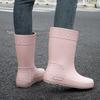 Damen Modische Outdoor Zwischensohle Abriebfest Rutschfest Wasserdicht Regenstiefel Gummischuhe