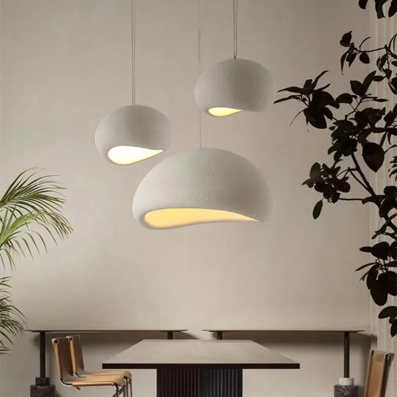 Nordic Wabi Sabi LED Chandelier Minimalist Dining Room Living Room Bedroom Bar Designer Homestay E27 Decorate Loft Hanging Light