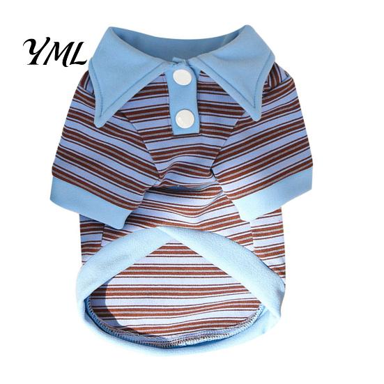 Pet Clothes for Dogs Cute Dog Shirt, Striped Collared Clothes, Summer Button Up T-Shirt, Unisex Costume Soft Breathable Puppy Outfits Small