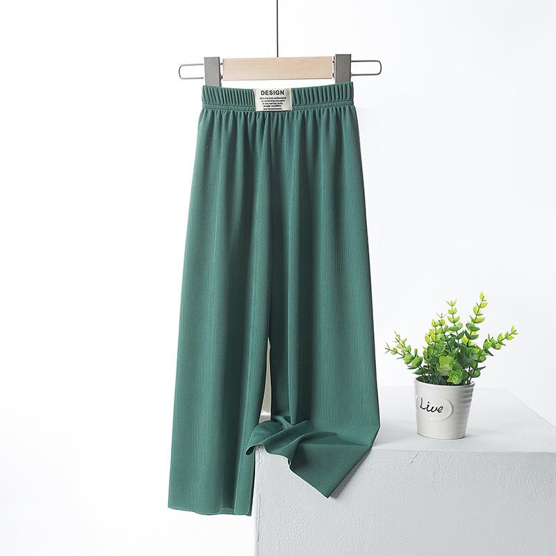 Sommer-Mädchen Mückendichte Weitbein-Eisseidenhose: Leicht, Modal-Stoff, Locker sitzend, Eltern-Kind-Stil.