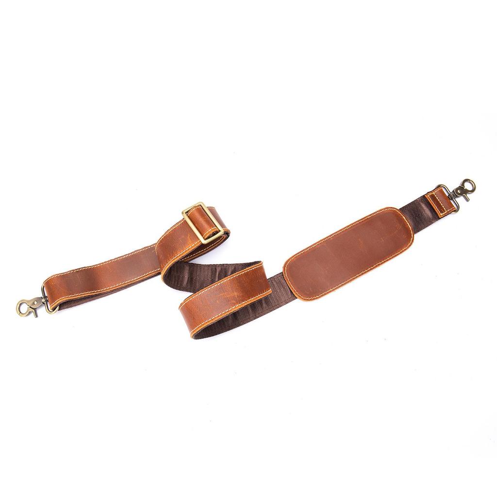 NIUCUNZH Men's Adjustable Retro Crossbody Bag with Crazy Horse Leather Shoulder Strap