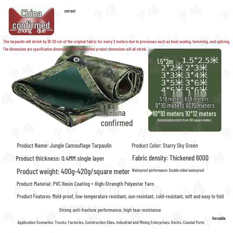 Heavy-Duty Waterproof Sunshade Tarp and Tent Cover