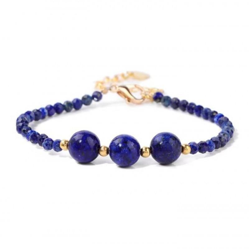 Hot Sale Cut Bead Crystal Bracelet Lobster Buckle Powder Crystal Obsidian Three Beads Amethyst Bracelet Jewelry