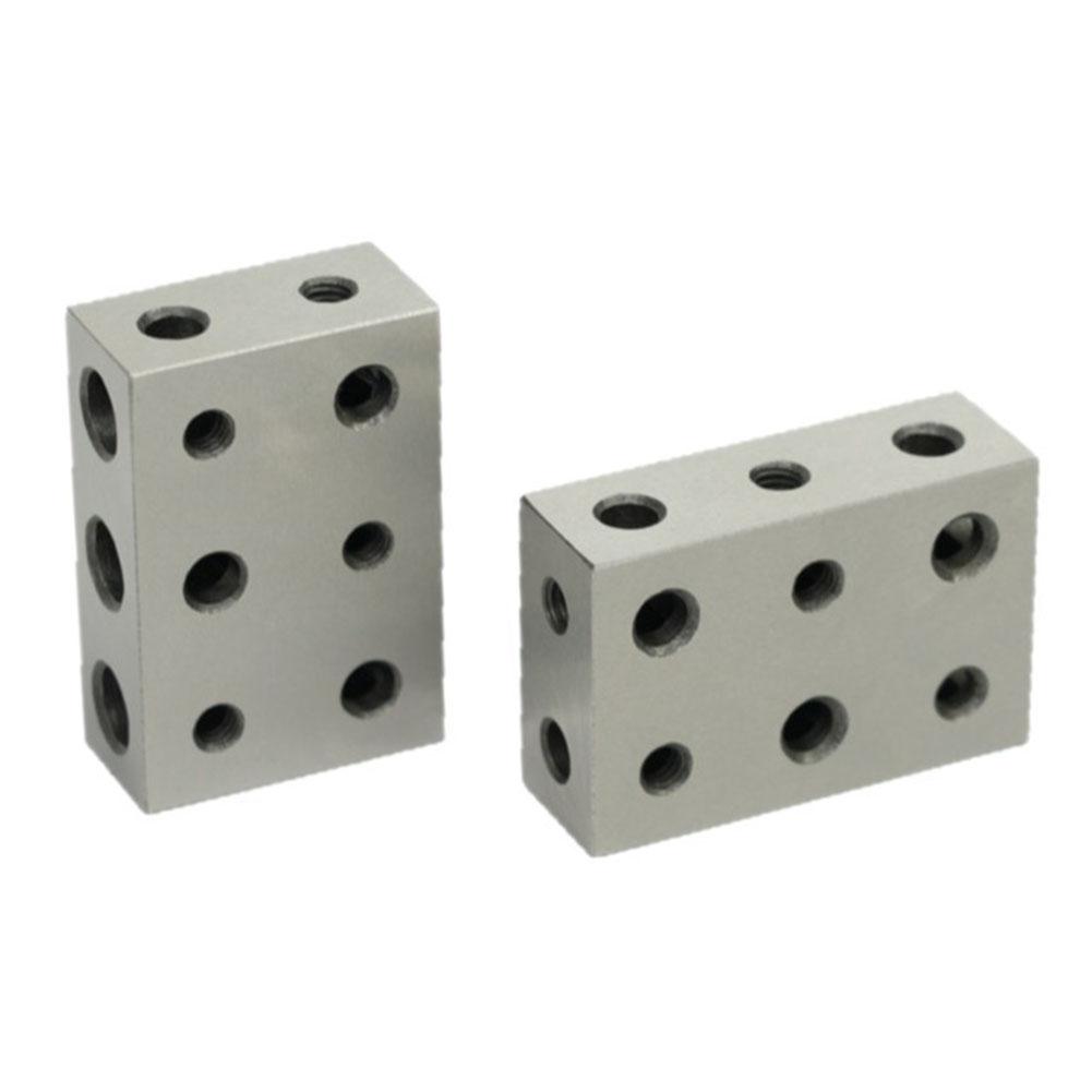 1 Pair Steel Blocks 1-2-3 Blocks Set Matched Pair 11 Holes Steel Setup Blocks 1\"x2\"x3\" Metalwork For Machinists Woodworkers