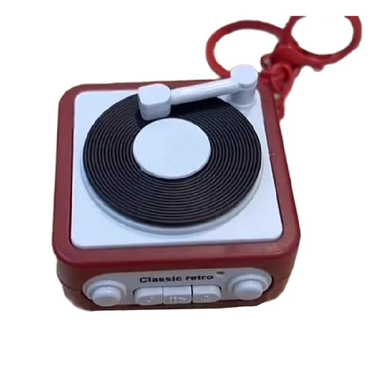 Elegant Phonograph Keychain With Recording Feature Bag Hanging Decoration for Music Lovers and Collectors Daily Use
