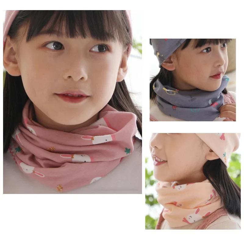 Autumn Spring New Cotton Baby Scarf Children Snood Cartoon Kids Scarfs Boys Girls Neck Ring Scarves Collar Warm Neckerchief