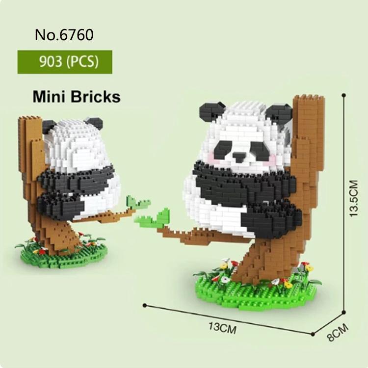 Urocze Panda Mikro Klocki Kawaii Zwierzę Zoo Edukacyjne Dekoracje Zabawki Ćwiczą zdolności manualne dla Dzieci