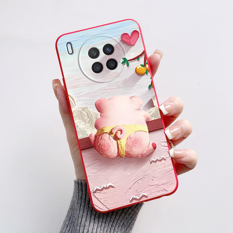 Case For Honor 50 Lite Cover on Huawei Nova 8i Phone Case Cute Rabbit Panda Painted Soft Back Cover For Honor50 Lite Nova8i Capa