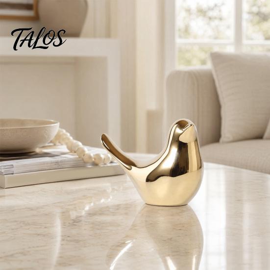 Ceramic Bird Ornament Statues, Modern Gold Decoration, Nordic Style Desktop Decoration Figurine Ornaments for Home Office Decor Abstract Art