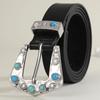 Belt Girl, Cool Jeans, Blue Gem Inlaid Vintage Classic Belt