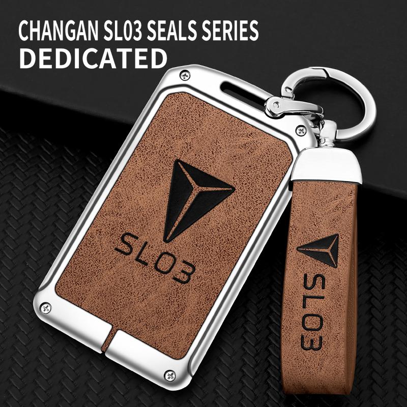 Zinc Alloy Leather Car Key Key Cover Changan Deepal S7 S07 Sl03 Nfc Card Key Fob Car Key Cover Car Key Case Accessories