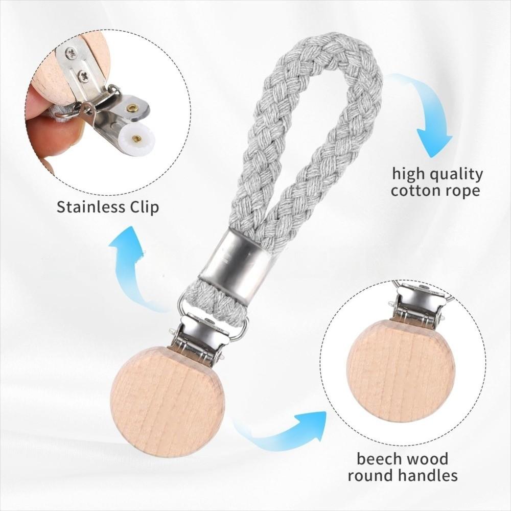 2 PCS Woven Rope Metal Storage Clip Multifunctional Wear-resistant Bathroom Towel Clip No-Drill Space Saving Towel Hanger
