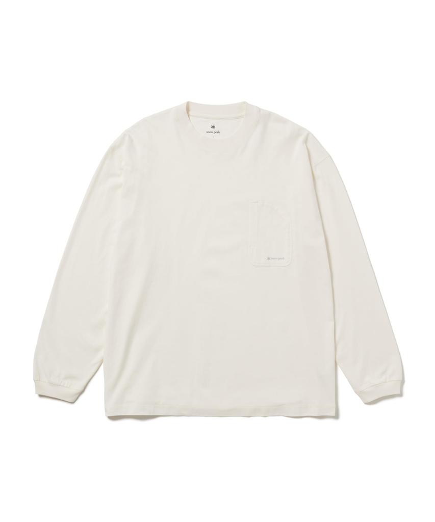 Organic Mercerized Long Sleeve OFF Size M [Snow Peak] T-Shirt CS-26SU005 Long-sleeved T-shirt, Men's/Women's, WHITE,