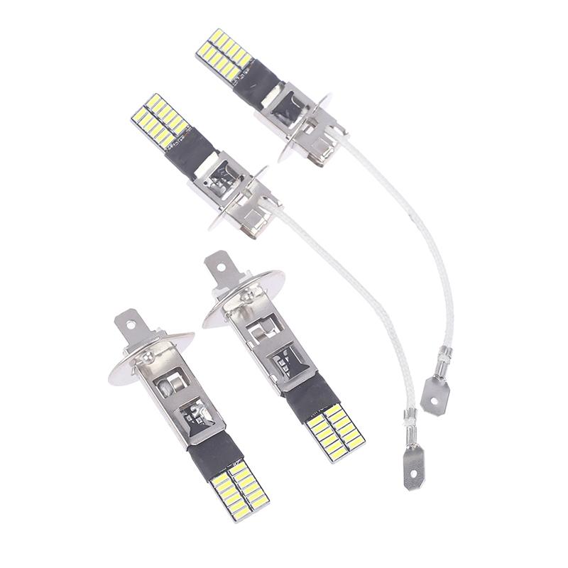 2Pcs H3 H1 Led Bulbs For Fog Lights 24 Smd White 12V Led Fog Light Running  Lamp