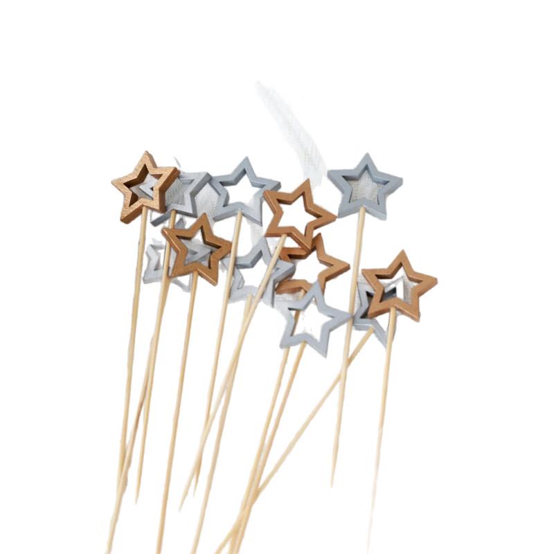 ZISIZ Hollow Star Bamboo Fruit Skewers