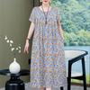 Abiti eleganti taglie forti per donna Abito lungo vintage a maniche corte allentato casual