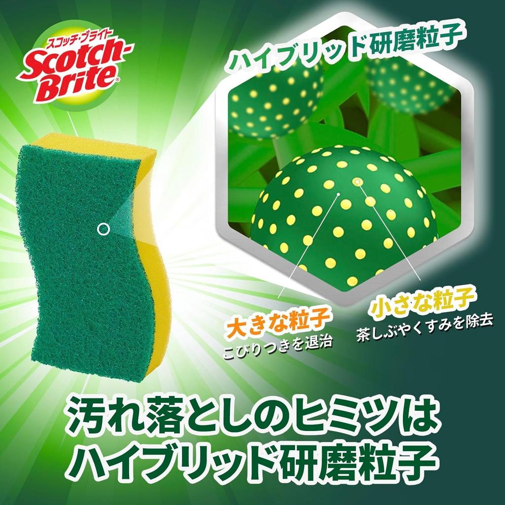 3M Kitchen Sponge, Non-Scratch, Antibacterial, Hybrid, Green, 6-Pack, Scotch-Brite HB-21KG-H-6P