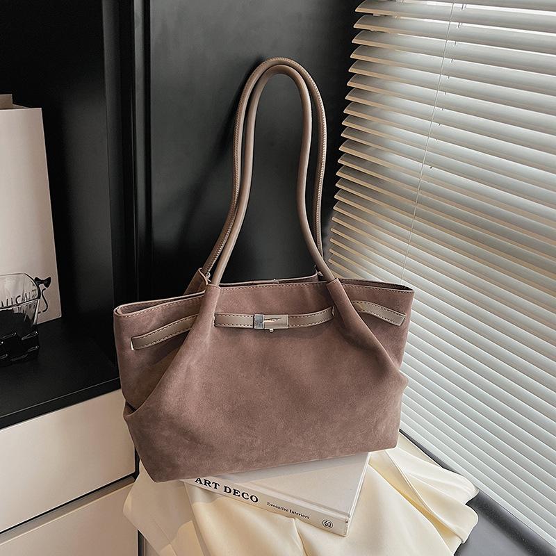 Suede Bag Women's Large Capacity Autumn and Winter Niche Retro Shoulder Bag Portable Tote Bag