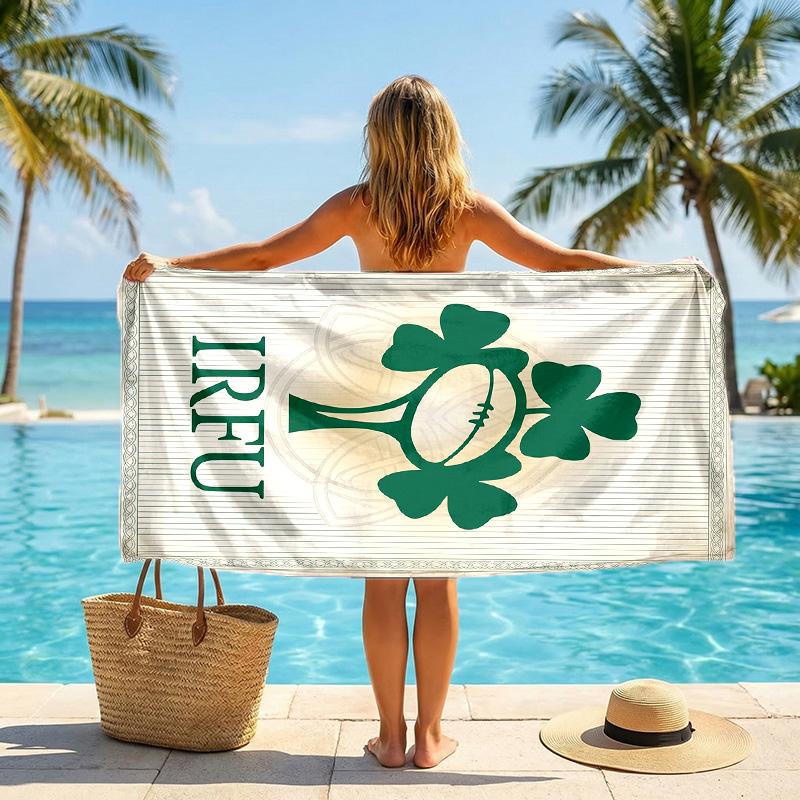 Ireland Rugby Fashion Beach Towel Portable Soft Quick Dry Towel For Swimming Camping Holiday Use