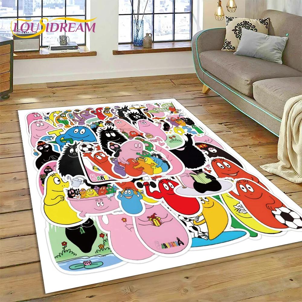 

3D-мультфільм Les Barbapapa Family HD Килимок для домашнього декору у вітальні, спальні, килимок для підлоги, нековзка прикраса для дивана, дитячий подарунок 200x160cm( 78x62in )