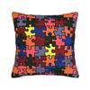 Bold Colorful Autism Puzzle Seamless Pattern Pillow Case Graphic Pillow Cover Novelty Pillowcases For Sofa Couch Bed Living Room