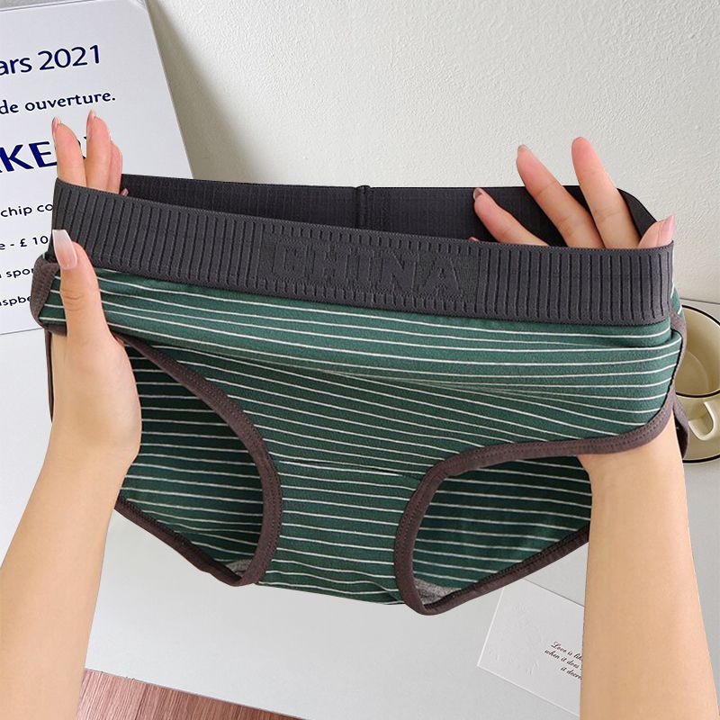 

Дышащее женское нижнее белье, дышащее, удобное, модное, в полоску, женские, большие, средние, с треугольными шортами, с головой XL