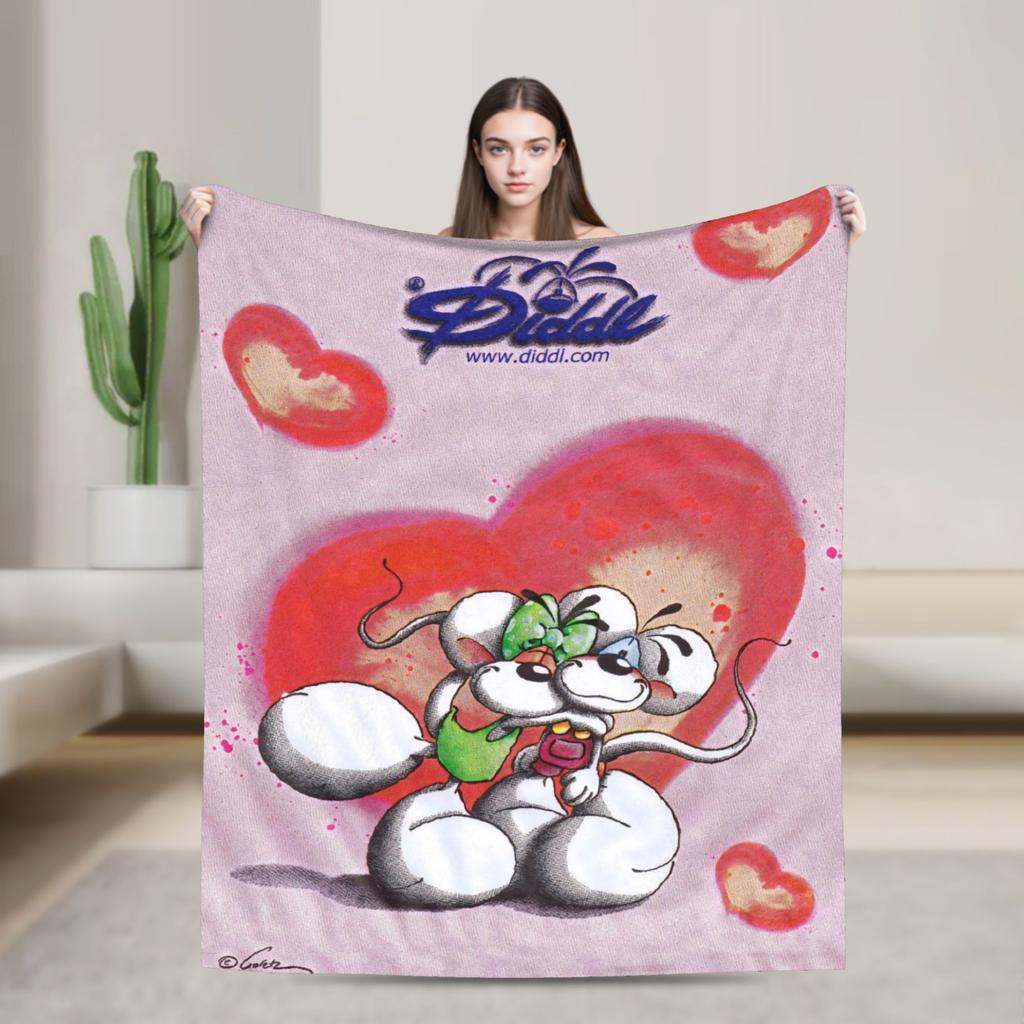 Cartoon D-Diddl Soft Blanket  Students Plush Throw Blanket Funny Couch Bed Flannel Bedspread Sofa Bed Cover