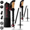 Rothwild German Made Trekking Poles, Aluminum, Foldable, Set of 2, Ultra Lightweight, High Strength, Mountaineering, Storage Bag Included, Stocks,