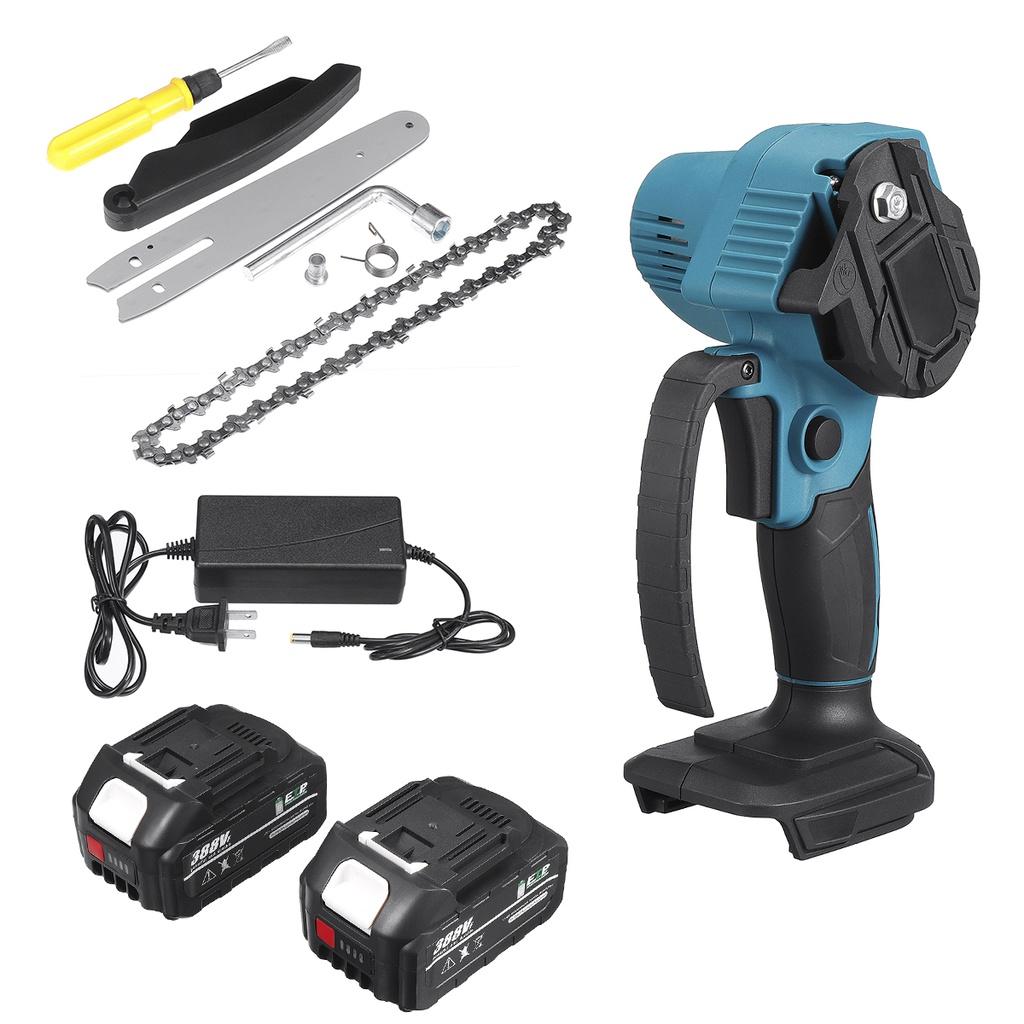 6 Zoll 3500W 388V Mini-Elektrokettensäge mit Anzeigebatterie Tragbares Kettensägen-Holzbearbeitungswerkzeug für 18V-Batterie
