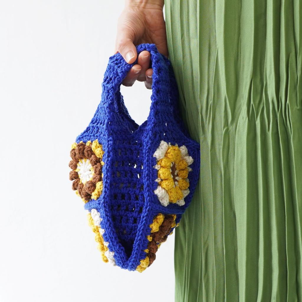 Raw wool itohenlab knitting kit Puff corn motif bag #10-3 (small)