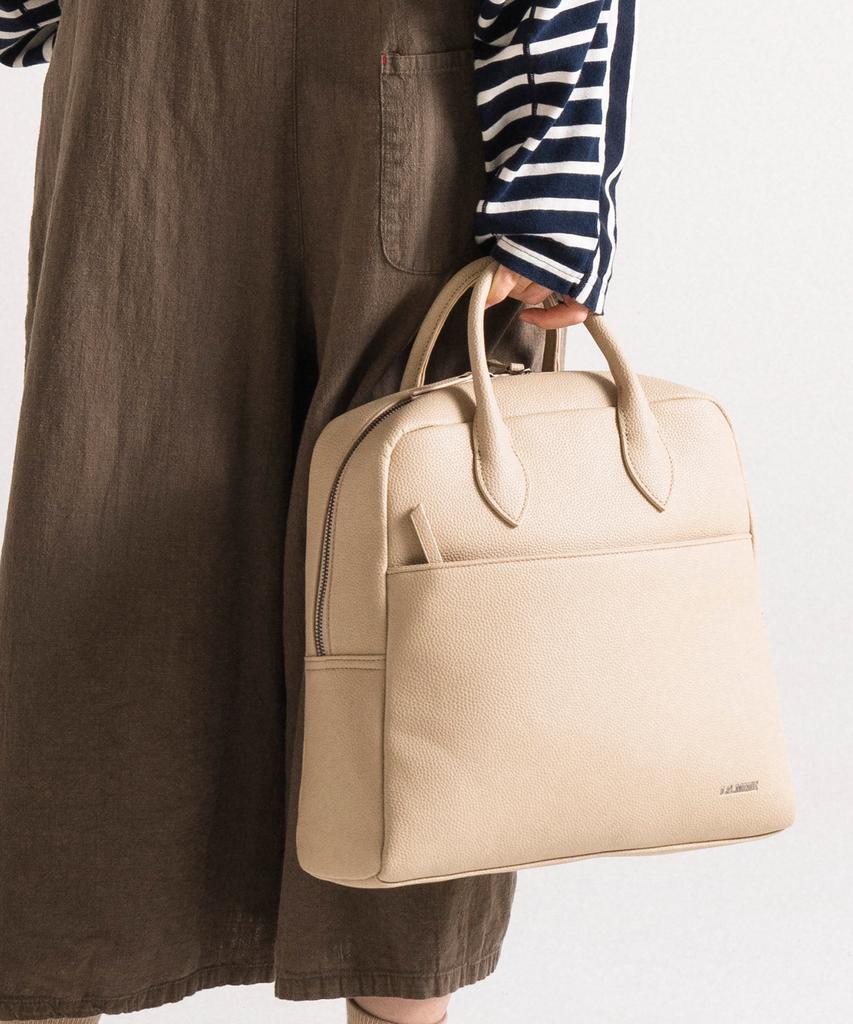 Lemine 2-Way Briefcase Bag (Beige)