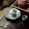 Guanlan Six-Petal Ceramic Teapot Stand & Snack Plate