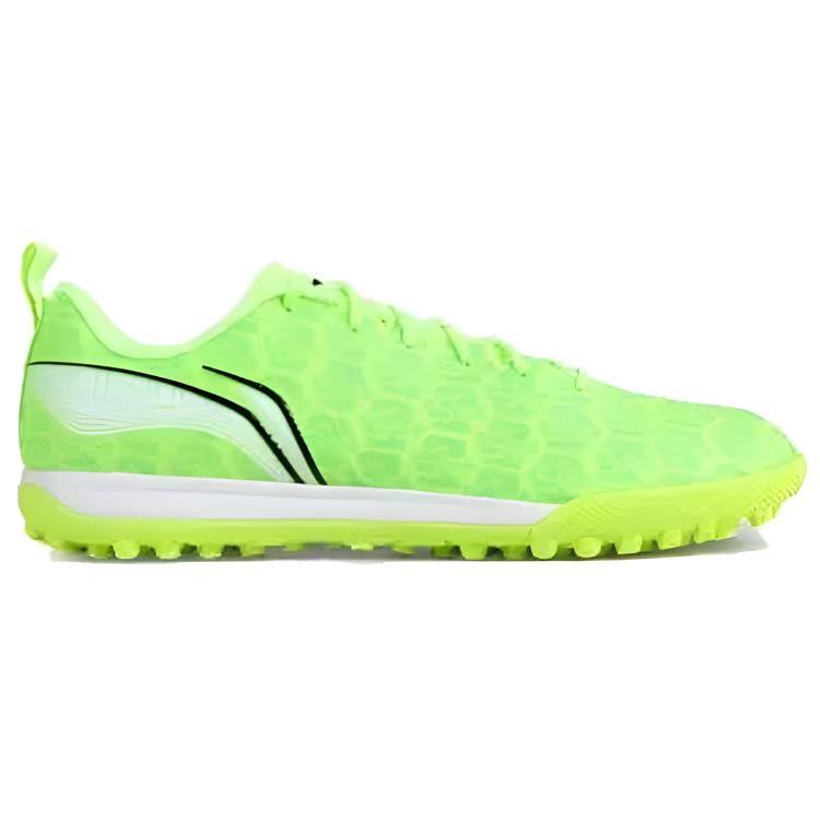 Li Ning Wygodne Proste TF (Gumowe korki) Sztuczna trawa PU Antypoślizgowe Odporne na ścieranie Buty piłkarskie Męskie Buty piłkarskie Zielone ASFU061-2