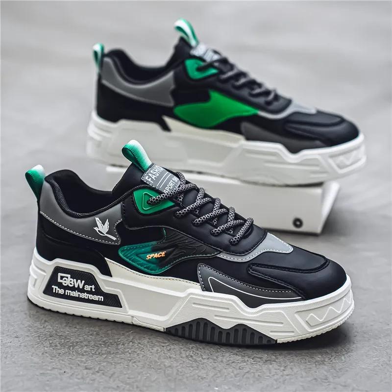 Autumn New Men's Leather Low-Top Fashion Trend Easiest for Match Running Shoes Men's Skateboard Shoes for Outdoor Sports