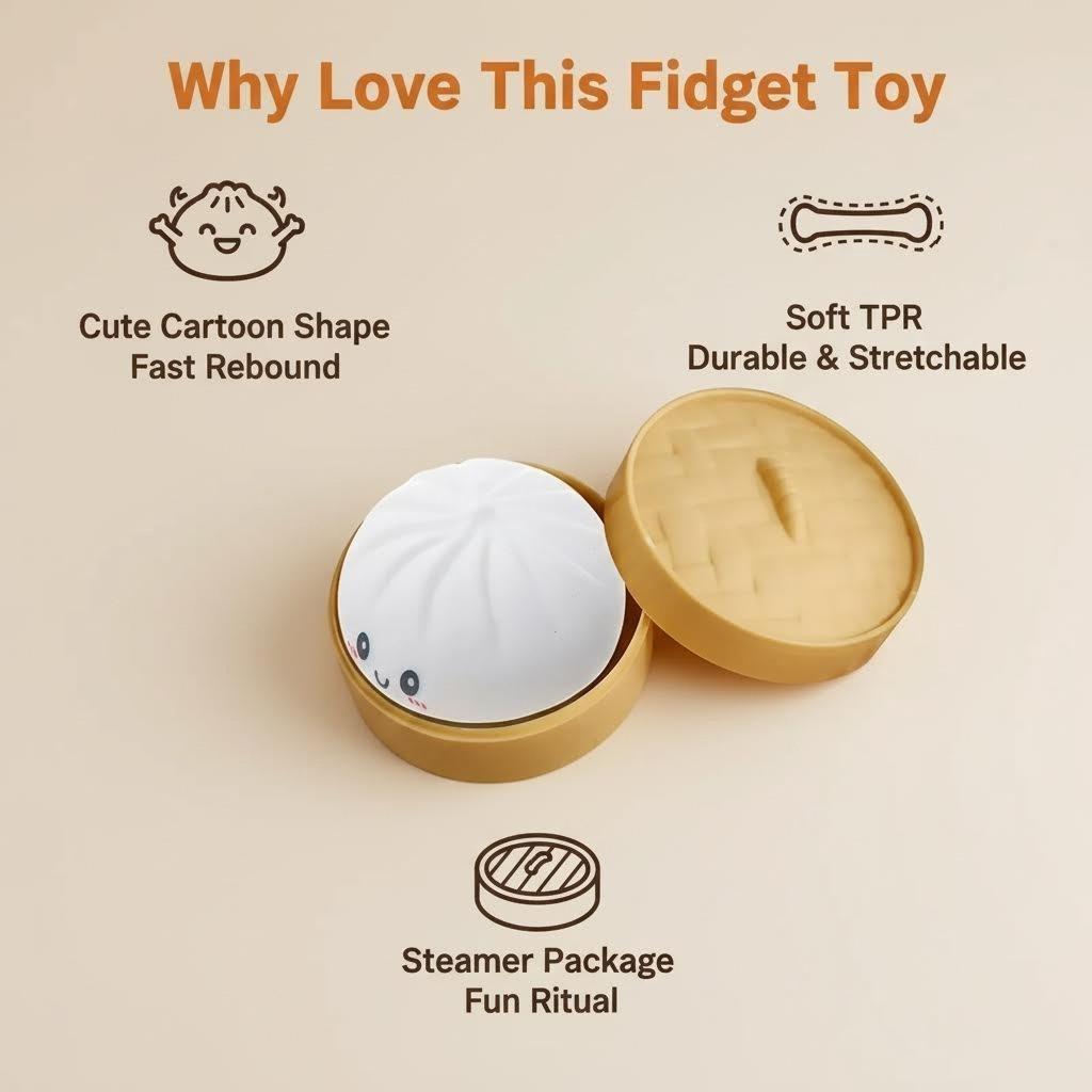 1 Stück Zufällige Farbe Mini Squishy Knödel Squishies Brötchen Sensorische Fidget Spielzeuge Bunte Glitzer-Dampfnudel Druckentlastungsball Klein S